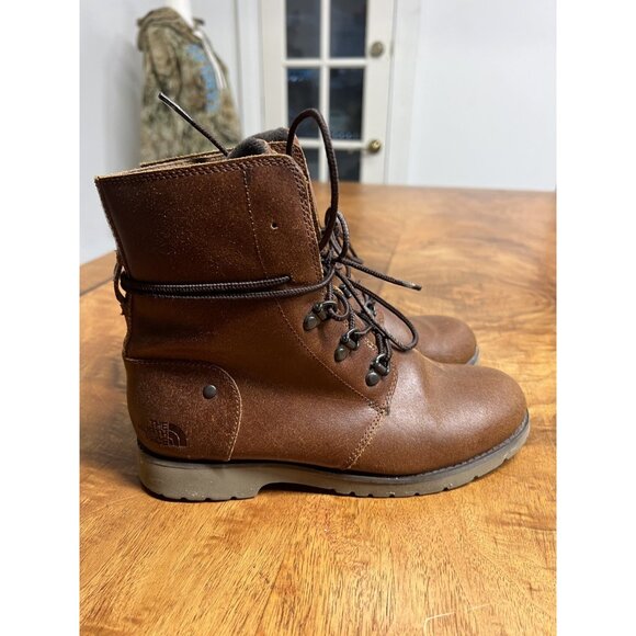 The North Face Women's US 6.5 Ballard Lace II Boots Combat Hike Brown Leather - Picture 2 of 10